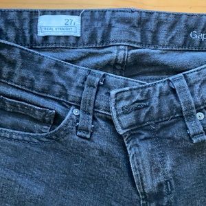 Gap 1969 real straight black jeans size 27r
